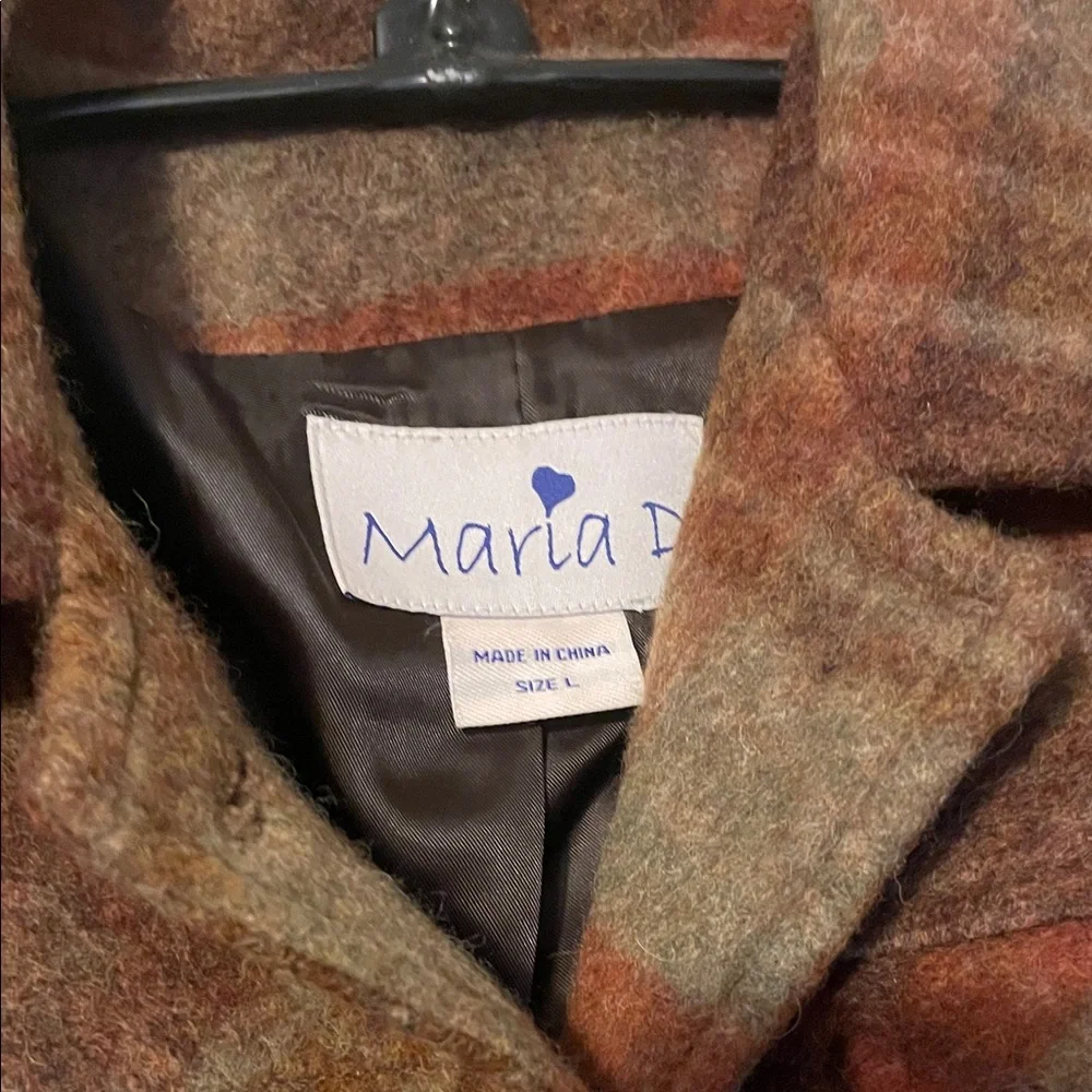 Women's Plaid Trench Coat with Belt - Picture 2 of 3